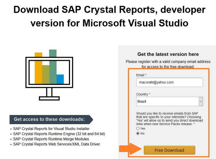 sap crystal reports runtime download